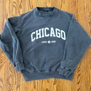 ANINE BING Ramona Crewneck Sweatshirt Rare Chicago Print